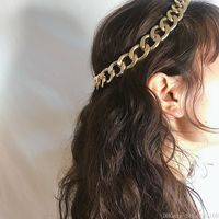 Flowers Hoop Round Bronze Alloy Metal Garland Stretch Elastic Ethnic Headband Hairband Vintage Retro