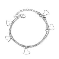 Wholesale 5 Designs Charm Bracelets Sterling Silver Fashion Beads Party Jewelry Gift for Women Girls Gourd Animal Dolphin Star Heart Chain Bangle
