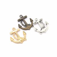 Wholesale 120pcs mm Anchor Charms Pendant Nautical Charms good for DIY craft jewelry making antique silver antique bronze gold colors