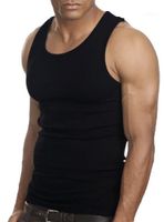Wholesale Muscle Men Top Quality Cotton A Shirt Wife Beater Ribbed Tank Top1