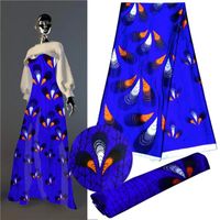 Wholesale imitated silk fabric digital printed fabric nigerian ankara African wax pattern yards silk satin