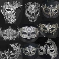 Demon Skull Laser Cut Black Metal Masquerade Mask