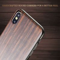 Wholesale Real Ebony Wood PC TPU Case For iPhone X XS Max XR Hard Cover Carving Wooden Smartphone Shell Protector