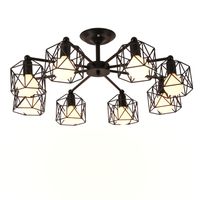 Wholesale Vintage Chandeliers Multiple Rod Wrought Iron Ceiling Lamp E27 Bulb Living Room Lamparas for Home Lighting Fixtures