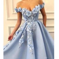 Wholesale Designer Plus Size Prom Dresses Off The Shoulder Lace Hand Made Flowers Lace Appliques Sweet robe de mariée Evening Party Gowns