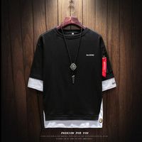 Wholesale 2018 Summer Korean Version Men s Brand design T shirt Round Neck Large Size Left Sleeve Zipper T shirt Men s Clothing