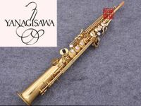 Wholesale Japan YANAGISAWA S Best quality Straight Soprano Saxophone B Tune musical instrument Brass super professional with accessories Gift Free