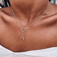Wholesale A Z Letter Necklaces Pendants For Women Collars Fashion DIY Name Necklace New Initial Metal Personalized Jewelry