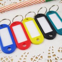 Wholesale Creative Party Favor Suitcases Classification Tags Plastic Language Keychain ID Name Cards Labels With Ring Hotel Home Blank Key Multi Color ak