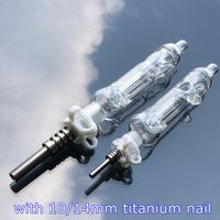 Wholesale High Quality Nector Collector Straw Dab Rigs Mini Bubbler Glass Water Bong Pipe MM MM Nector Collectors Small Dish Bongs Oil Rig Nail