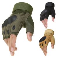 Wholesale Army Tactical Military Airsoft Shooting Bicycle Riding Gear Combat Fingerless Glove Paintball Hard Carbon Knuckle Half Finger Gloves