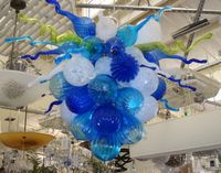Wholesale Modern Blue White Green Hand Blown Murano Glass Chandelier for Wedding Table Top Centerpieces LED Pendant