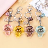 Wholesale Hot sale Creative Crystal Cartoon Puppy Pendant Keyring Bag Keychain Charm Jewelry Small Gift Car Keychain