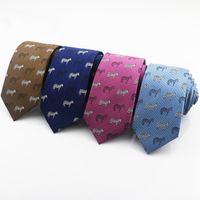 Wholesale Formal Men s Tie Polyester CM Flamingo Elephant Print Animal Neck Tie For Men Business Causal Fashion Party Wedding Accessories