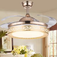 Wholesale Gold Ceiling fans light inch LED remote control ceiling fan lamp Used for bedroom living room lamp V