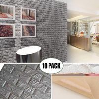 Wholesale 3D Foam Wall Panels Grey Color Peel and Stick Brick Wallpaper Self Adhesive Removable for TV Walls Background Wall Decor