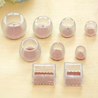 10X Square Round Silicone Table Cover Chair Leg Caps Feet Floor Protectors DLW