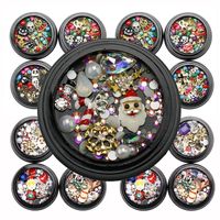 Wholesale Nail Art Halloween Christmas Nail Jewelry Drill Set Santa Snowflake Manicure DIY Nails Stickers Decoration Supplies Accessories