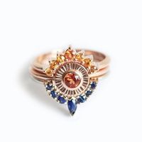 Wholesale 2019 New Fashion Rose Gold Color Three piece Rings Set for Women Elegant Chic Gem Zircon Wedding Rings Jewelry anel feminino