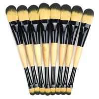 Wholesale 1pc Pro Makeup Brush Liquid BB Foundation Brush Double Head Concealer Face Mask Wooden Handle Cosmetic Make Up Tools