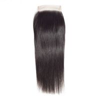 Wholesale Malaysian Straight Hair Closure Free Middle Two Three Part Lace Closure Hand Tied Remy Human Hair Extension Can Be Dyed