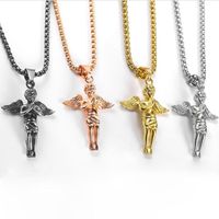 Wholesale Designer Necklace Gold Wings Angel Necklaces Pendant Jewelry Gift Street Hipsters Chains Men And Women Hip Hop Accessories