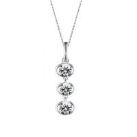 Wholesale Simple Oval Zircon Pendant Necklace Diamond Inlay Women Jewelry Elegant Crystal Gemstone Dress Necklaces for Gift Birthday Present