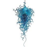 Wholesale 2016Newest Contemporary Hand Blown Glass Custom Chandelier European Style Hotel Lobby Decoration Top Design Blue Murano Glass Pendant Lamps