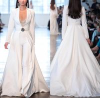 2020 Betra Blanc Stain Manches Longues Robe De Soirée Tenues Femmes Tenue De Bal Robes Taille Plus De Pantalons Soiree Costumes Robes De Soirée Bc2807
