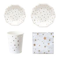 Wholesale Safety Non Toxic Tableware Set For Wedding Princess Party Favor Supplies Disposable Paper Cup Napkin Plate Sets al BB
