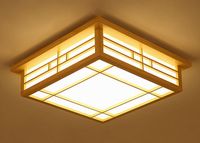 Led Wood Square Tatami Ceiling Light Fixture Japanese Korean Style Plafon Plafonier Lamp For Foyer Balcony Bedroom Living Room Myy