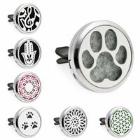 Wholesale Dog Cat Paw Sunflower Flower mm Diffuser Car Diffuser Locket Vent Clip Essential Oil Aromatherapy Perfume Locket With Pads