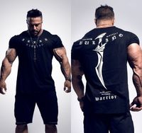 Wholesale 2019 New Fitness and leisure sports T shirt short sleeved stretch cotton moisture wicking training fashion printed shirt WGTX115