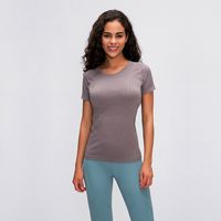 Wholesale L New Yoga Tops T shirt Fashion Outdoor Ftness Clothes Women Short Sleeved Sports Yoga Tanks Running shirt