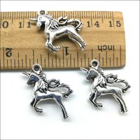 Wholesale Unicorn horse Antique Silver Charms Pendants for Jewelry Making DIY Earring Bracelet Necklace mm