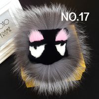 Wholesale Fashion luxury designer cute lovely hand made fur little moster ball bag charm key chain models