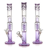 Wholesale 15 inch tall hookah straight ice glass big bong coil percolator water pipe with splash guard mm bowl downstem Grace Water Bongs Glass
