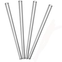 Wholesale 18 cm inch Reusable Wedding Birthday Party Straight Clear Glass Drinking Straws Thick Straws Barware