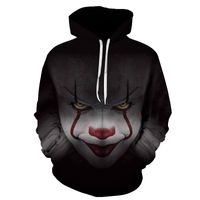 Wholesale Men s Hoodies Sweatshirts Horror Movie Clown Hoodie d Skull Sweatshirt Plus Size S XL Sportswear Tracksuit Men Women Unisex Pullover