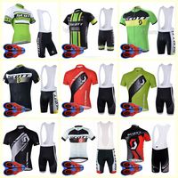 Wholesale SCOTT team Cycling Short Sleeves jersey bib shorts sets D gel pad Top Brand Quality Bike sportwear U82107
