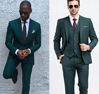 Wholesale Custom Green Slim Fit Mens Business Suit Jacket Pants Vest Handsome Men s Suits Spring Hot Sell Groom Wedding Suits