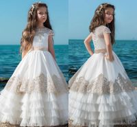 Wholesale vestidos de primera comunion First Communion Dresses for Little Girls Long Cute Flower Girl Dress Ruffles Skirt Lace Flower Girl Gowns5