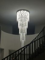 Wholesale Beautiful and fashionable New design long modern crystal chandelier LED light layers hotel lobby chandeliers