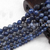 Wholesale 5 Strands High Quality in Faceted Round Sodalite Loose Beads Natural Blue vein Stone Semi Precious DIY Beads mm mm mm for Jewelry Making