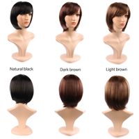 Wholesale 2019 Rihanna Style Short Straight Three Colors Mix Color Synthetic Hair Fashion Daily Full Wigs High Temperture Fiber