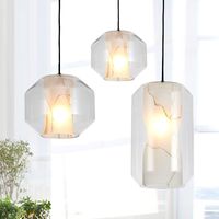 Wholesale 2021 Simple Post modern Glass Imitation Marble Pendant Light Creative Bedroom Cafe Bar Restaurant LED lights head