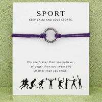 Wholesale Cheerleader Sports Bracelet With Card infinity wish cheer leader Charm Wax rope warp bangle For women Men Fashion Jewelry Gift