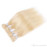 Wholesale Best sale Brazilian Silk Straight Human Hair Bundles Weave Blonde Full Color Remy Hair Extensions Inch