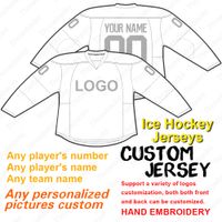 Wholesale Custom Ice Hockey Jerseys Embroidered logos Customized Names And Numbers High Quality Fabric Multi Color Production