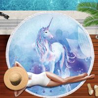 Cartoon Unicorn Beach Towel Camping Bath Gym Travel Sports Swimming JD